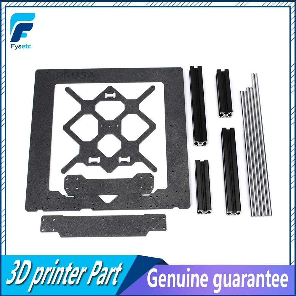 

Clone Original Prusa i3 MK3 3D Printer Parts Aluminum Frame Aluminum Black Profile And Smooth Rods Kit