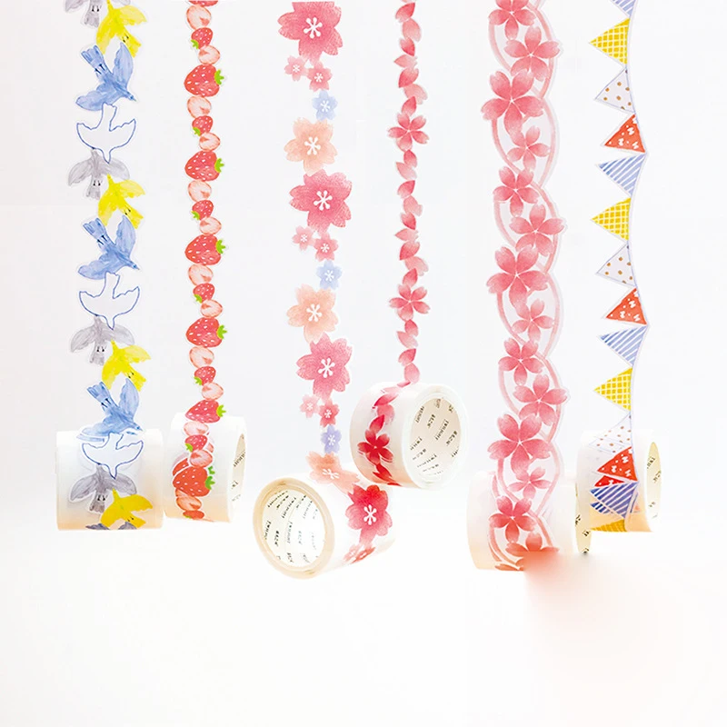 

10PCS Shaped Masking Tape Creative Fresh Hand Diary DIY Decorative Stickers 6 Flowers paper Washi Adhesive Tape Scrapbooking