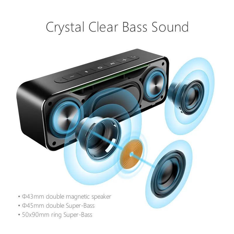 MIFA Metal Portable 30W Bluetooth Speakers With Super Bass Wireless speaker Bluetooth4.2 3D Digital