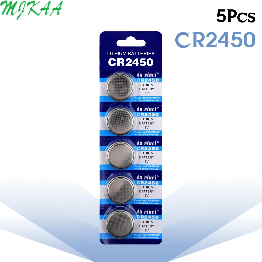 

5pcs/pack CR2450 Button Batteries KCR2450 5029LC LM2450 Cell Coin Lithium Battery 3V CR 2450 For Watch Electronic Toy Remote