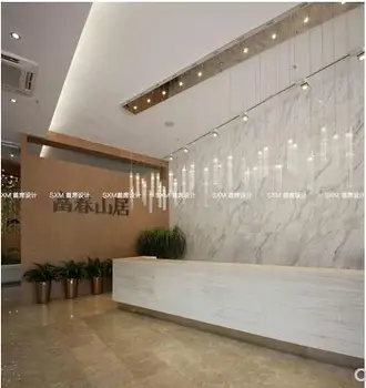 

Chandelier hotel project modern Nordic simple chandelier restaurant art reception desk decorated modern glass chandelier