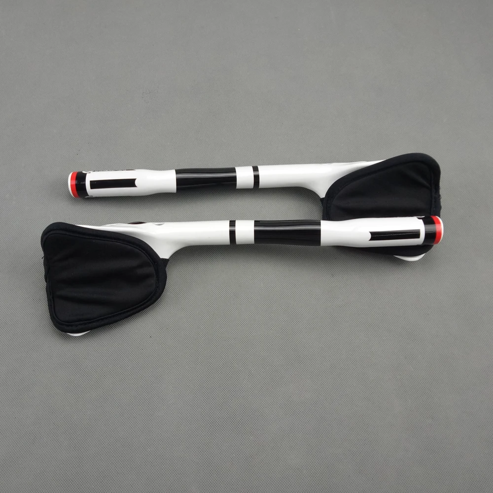 

White Bullhorn TT Handlebar Triathlon Bicycle Extender Rest/TT Handlebar Road Bike 31.8mm White Glossy Carbon aero Bars