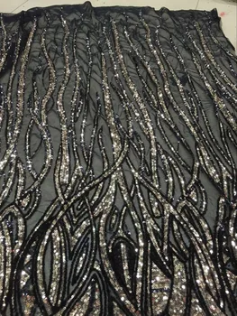 

Sexy CiCi-5828 Guipure lace fabric with sequins Newest water soluble lace fabric with sequins