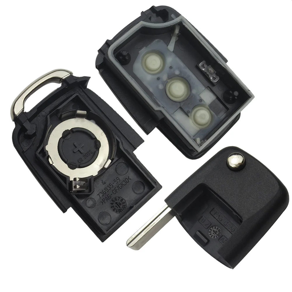 OkeyTech для VW Seat Skoda Jetta Golf Passat Beetle Polo Bora Octavia Key Shell 3 кнопки флип складной чехол для дистанционного ключа автомобиля чехол