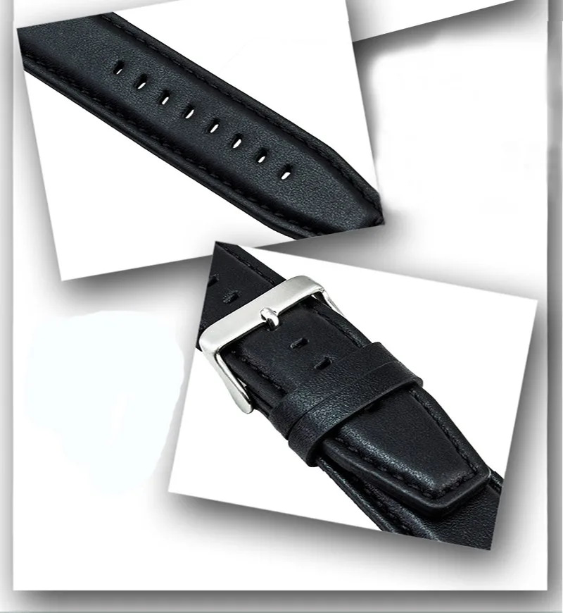 Высокое качество Натуральная кожа ремешок 22 мм для Pebble сталь 2 мужские модные Смарт часы браслет