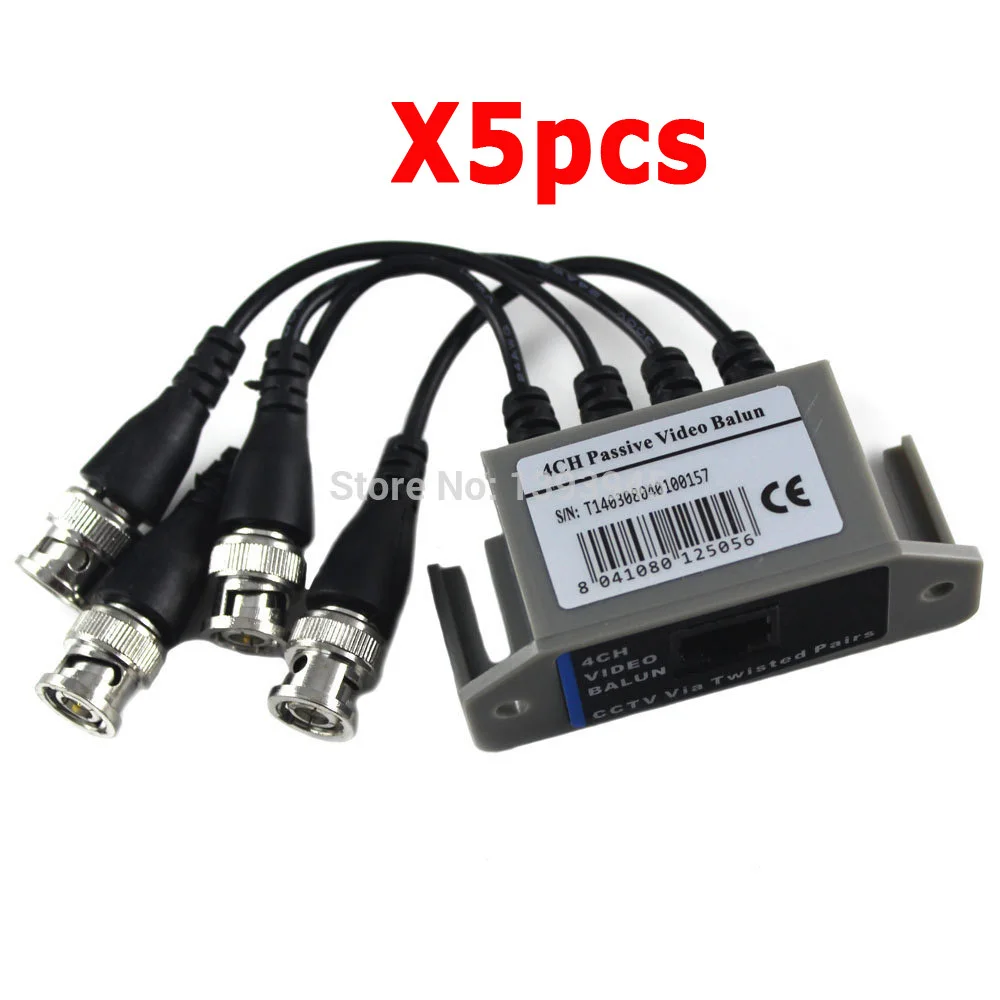10 Trasmettitori Video Balun Per Cavo UTP Cat.5 - Fino A 600 M, Per Telecamere Di Sicurezza DVR-A2