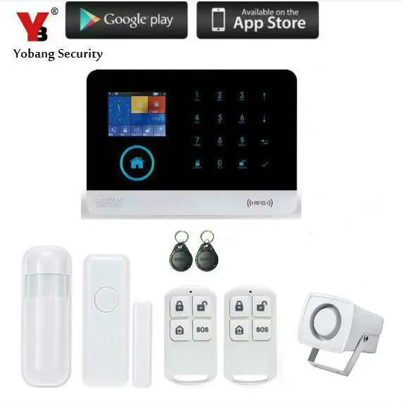 Yobang охранная Аварийная сигнализация wifi GSM s wifi+ GSM+ GPRS wifi Автоматизация GSM сигнализация домашняя защита GPRS Аварийная сигнализация wifi GSM - Цвет: YB103296