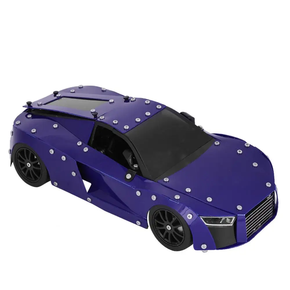 DIY RC гоночных автомобилей строительных блоков инженерных металла детей игрушки блоки автомобиля Модель автомобиля 3D Развивающие игрушки для детей - Цвет: Blue