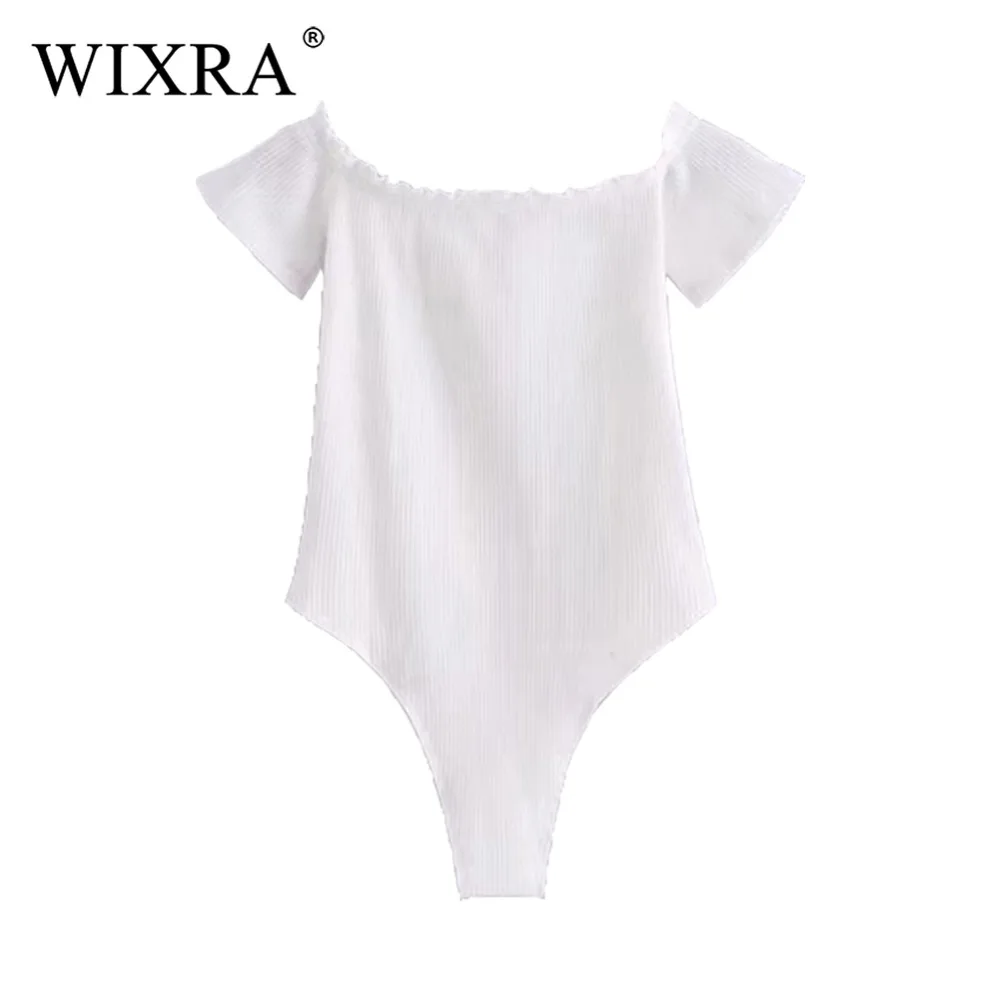 WIXRA الأساسية قبالة الكتف الكشكشة داخلية الجسم وزرة الصيف اللياقة البدنية مثير ارتداءها المرأة قصيرة الأكمام السروال القصير للنساء WIXRA الأساسية قبالة الكتف الكشكشة داخلية الجسم وزرة الصيف اللياقة البدنية مثير ارتداءها المرأة قصيرة الأكمام السروال القصير للنساء