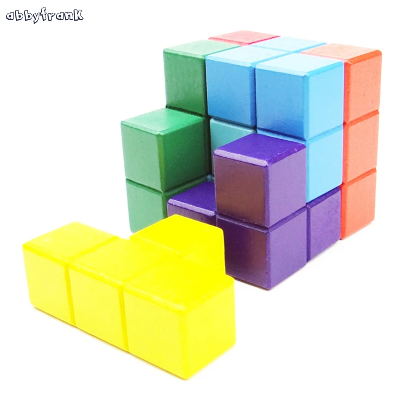 Abbyfrank 3D Magic Cube Building Block Baby Toy DIY Intelligent Colorful Early Educational Wooden Play Games Toy For Kids baby-building-blocks : image Abbyfrank 3D Magic Cube Building Block Baby Toy DIY Intelligent Colorful Early Educational Wooden Play Games Toy For Kids baby-building-blocks