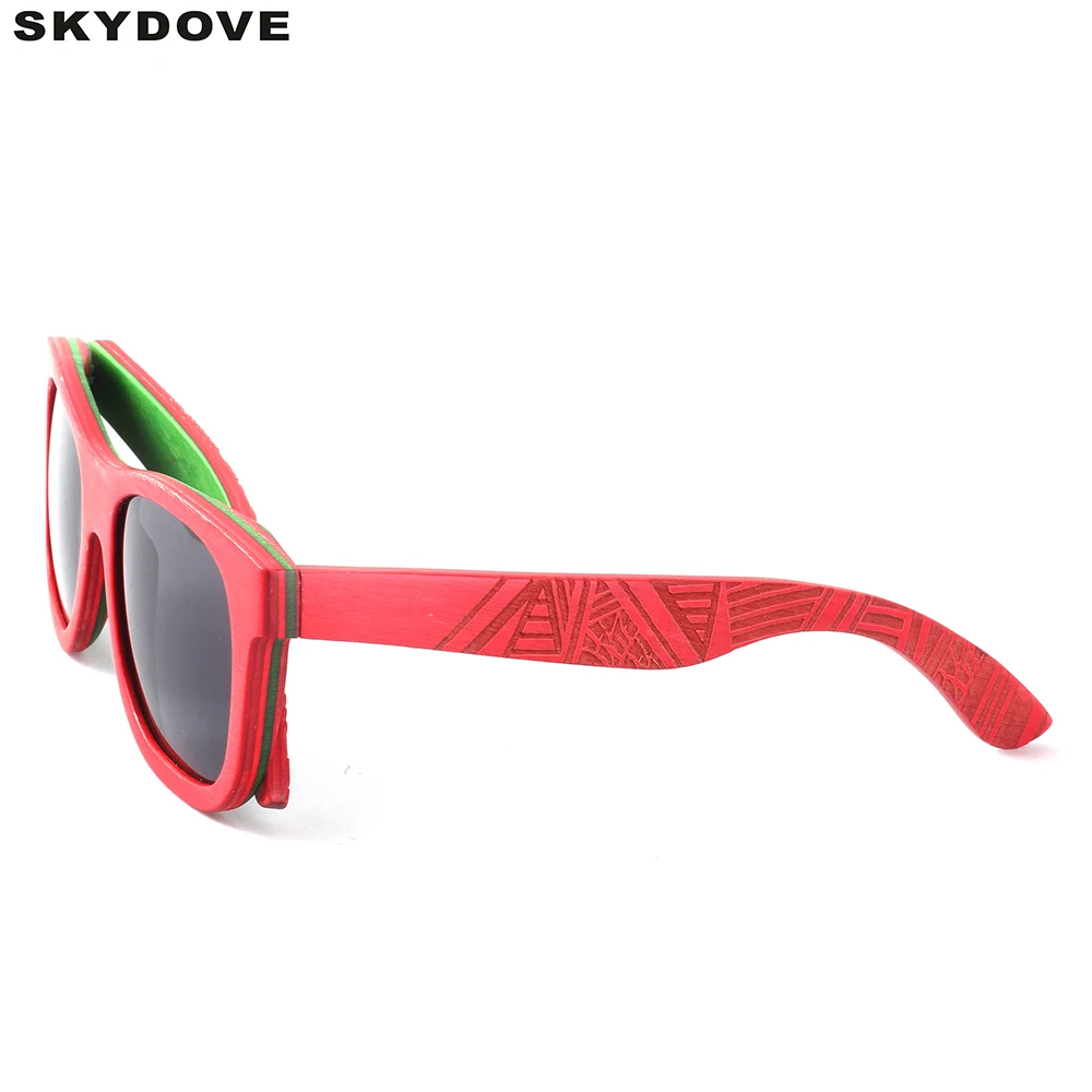 SKYDOVE Новый 100% реальные деревянные солнцезащитные очки для скейтборда