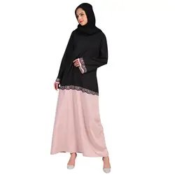 Модное мусульманское платье 2019 одежда дизайн мусульманское Лето принт труба рукав вышивка элегантное свободное платье женские