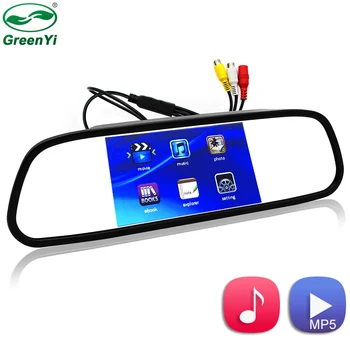 

2 Way HD 1080P Video Input 4.3 inch TFT LCD Car Parking Mirror Monitor With MP3 MP5 Music Video Player FM Transmit To Car Radio