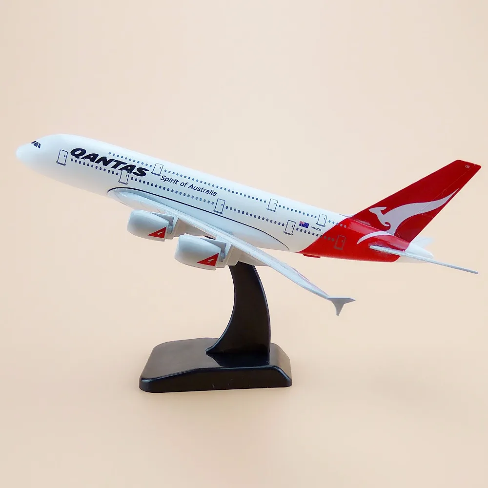 18cm Air QANTAS Spirit Of Ausralia Airbus 380 A380 Airlines Plane Model