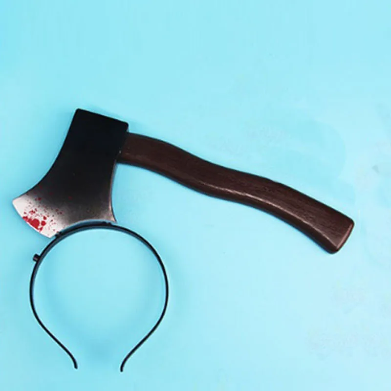 Hollween Wear Head Knife Headband Wear Nail The Whole Person Funny Tricky Hairband Hair Accessories Halloween Party Favor