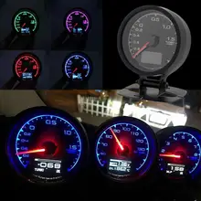 Универсальный 62 мм/2,5 дюйма 7 светлый цветной ЖК-дисплей Автомобильный авто турбо Boost Gauge