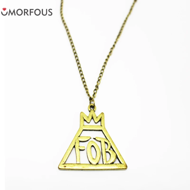 Fashion Letter FOB Jewelry Rock Band Fall Out Boy Rock Music Logo Pendant Necklace Accessories Gift Fans