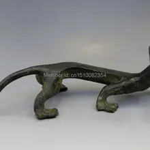 Китай бронза медь резные прекрасный повезло двуглавый Дракон Скульптура