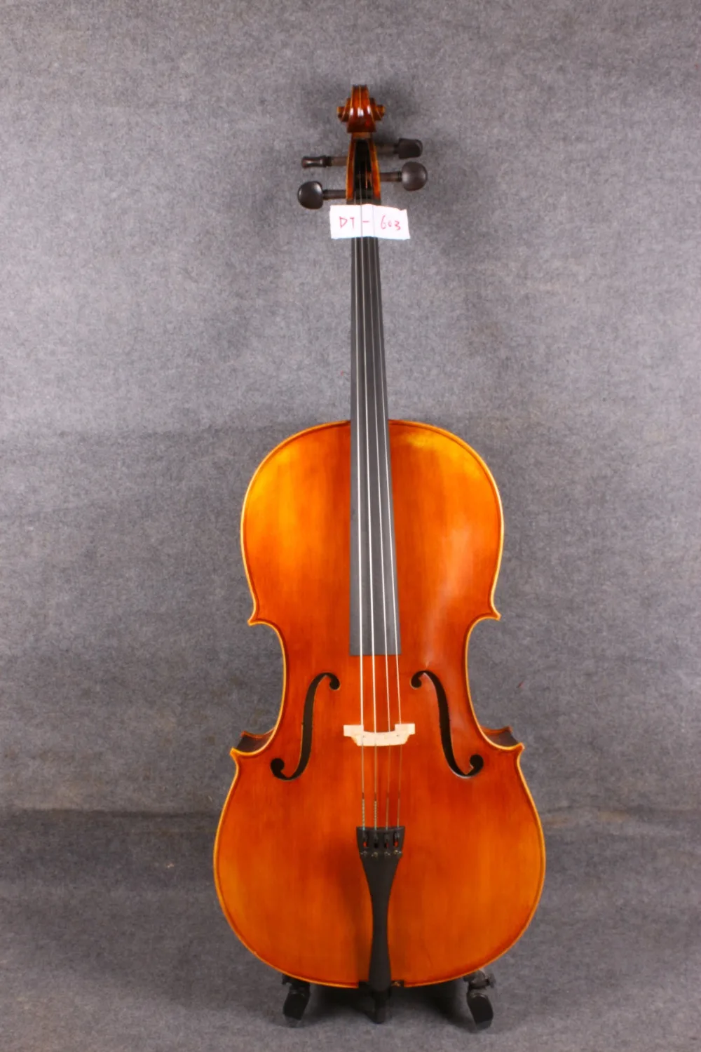4/4 Cello FLAMD MAPLE Acoustic Model Powerful Sound Hand Carve Maple SPruce Wood Solid wood DT-603