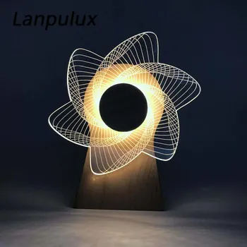 

Lanpulux 3D Wooden Music Box Lamp Ferris Wheel Rudder London Eye Rotating Windmill Bedroom Office Decor Night Lights LED Gifts