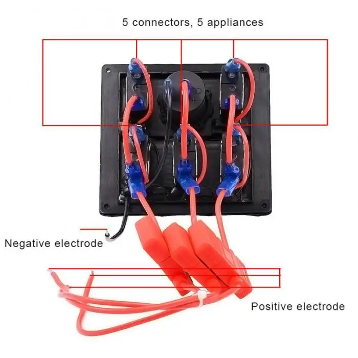 5 банд панель с переключателями с 12 V/24 V Выход для автомобиля холодильник кораблей транспортного средства M8617