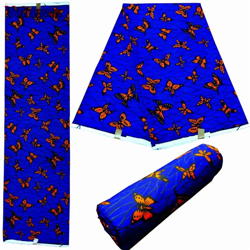 

Ankara style African blue color wax block prints fabric real wax prints fabric 100%polyester for sewing wedding gift QD-DL1515#