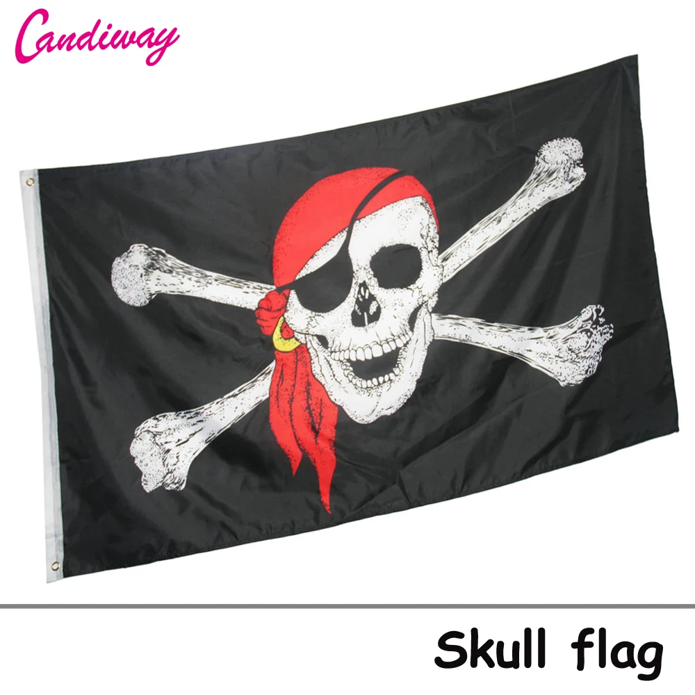 Череп крест Crossbones Jolly Роджер Карибские пиратские флаги баннер старый 90*150 см