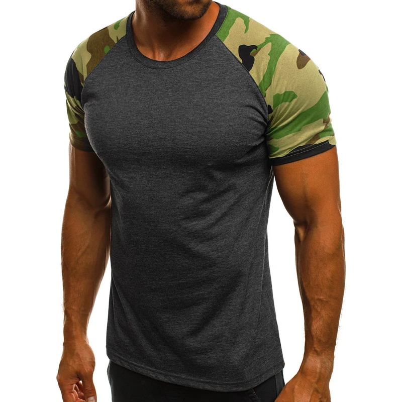 Новинка, повседневная мужская футболка с камуфляжным принтом, летняя мужская футболка с коротким рукавом, облегающие мужские футболки для бодибилдинга, Прямая поставка