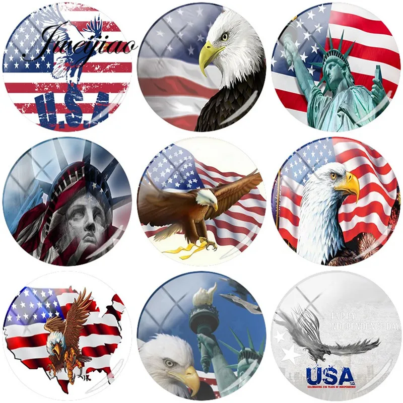 JWEIJIAO флаг США Статуя Свободы Орел фото стекло кабошон купол сделай сам дизайн