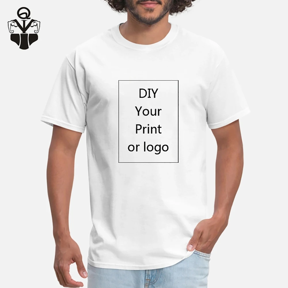 

QIM Men Customized 100% Cotton Print Summer T-Shirt for Men/Women DIY Your like Logo Top Tees T-shirt Men's Fashion T-Shirt