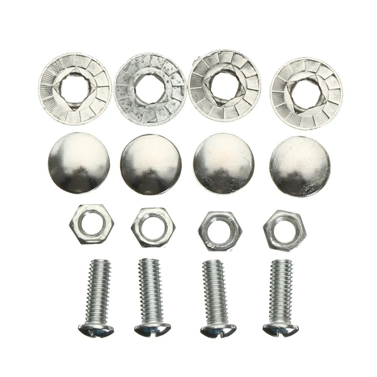 

1 Set Car Truck License Plate Frames Tag Cap Domestic Metal Fasteners Screw Caps Cover Chrome Metal Universal