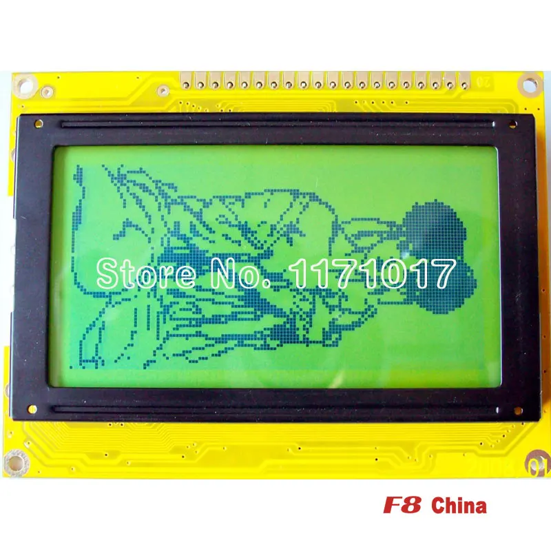 128*64 Yellow Screen Dot matrix Graphic LCD Module for Arduino,93.0(W ...