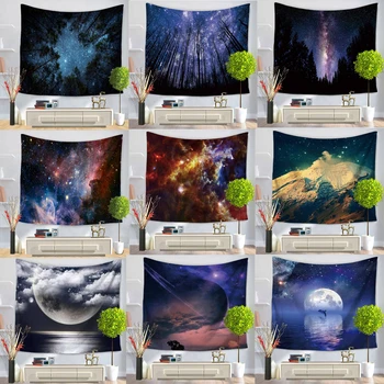 

Natural Forest Printed Large Wall Tapestry Galaxy Hippie Wall Hanging Bohemian Wall Tapestries Mandala Wall Art Decor