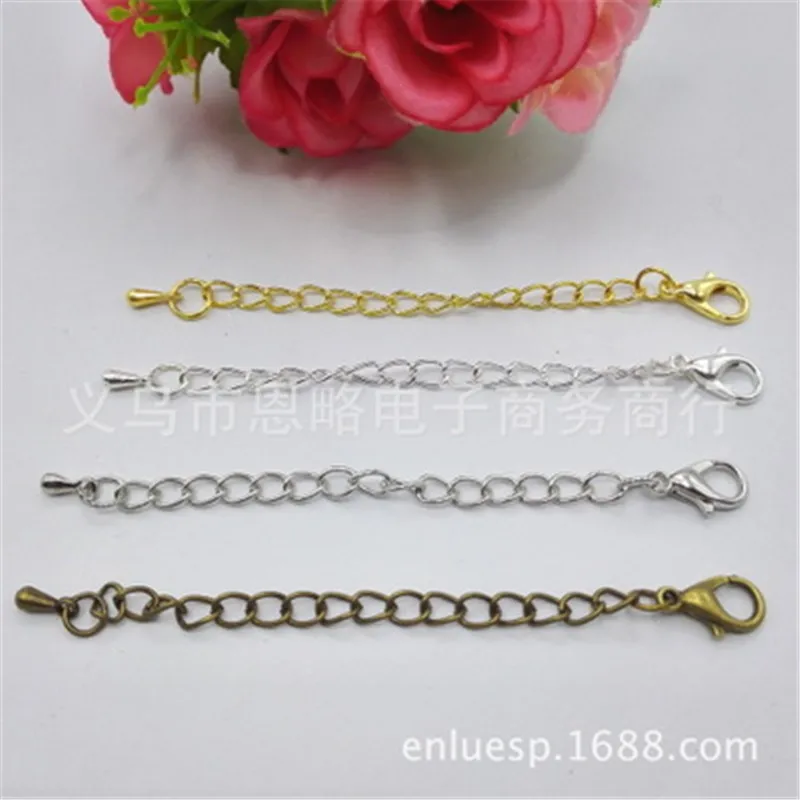 

ACLOVEX 20pcs Metal Iron Bracelet Necklace Extender Chains With Lobster Clasps Gold Color Extension Chain For Diy Jewelry Making