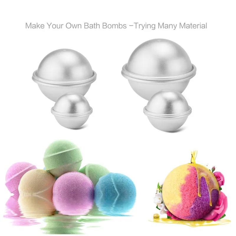 

6Pcs Metal Aluminum Alloy Bath Bomb Mold 3D Ball Sphere Shape DIY Bathing Tool Accessories