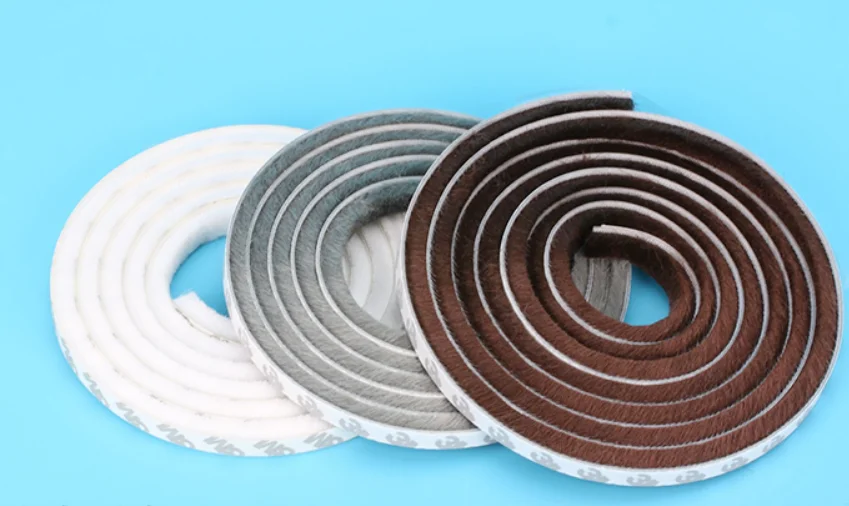 

9mm x 23mm door window weather wind seal brush self adhesive weather strip