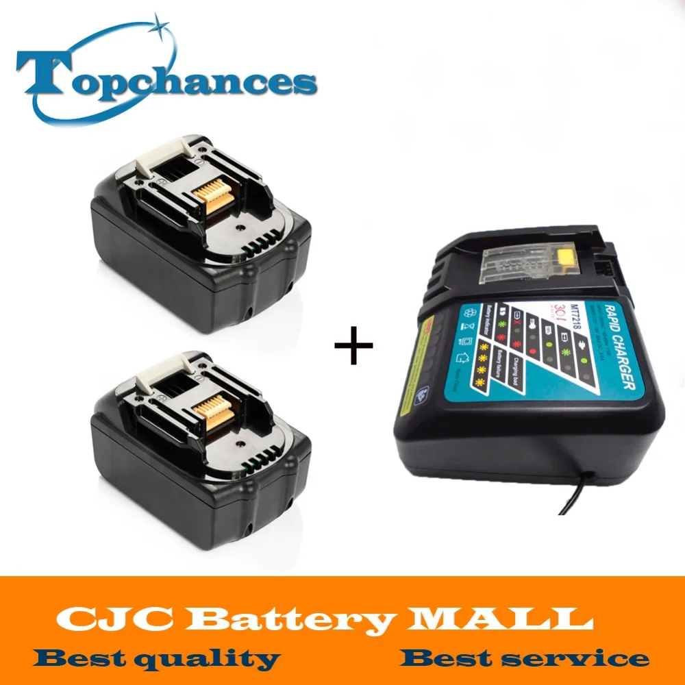 High Quality 2PCS Brand NEW 3000mAh 18 VOLT Li-Ion Power Tool Battery for Makita BL1830 Bl1815 194230-4 LXT400 + Charger High Quality 2PCS Brand NEW 3000mAh 18 VOLT Li-Ion Power Tool Battery for Makita BL1830 Bl1815 194230-4 LXT400 + Charger