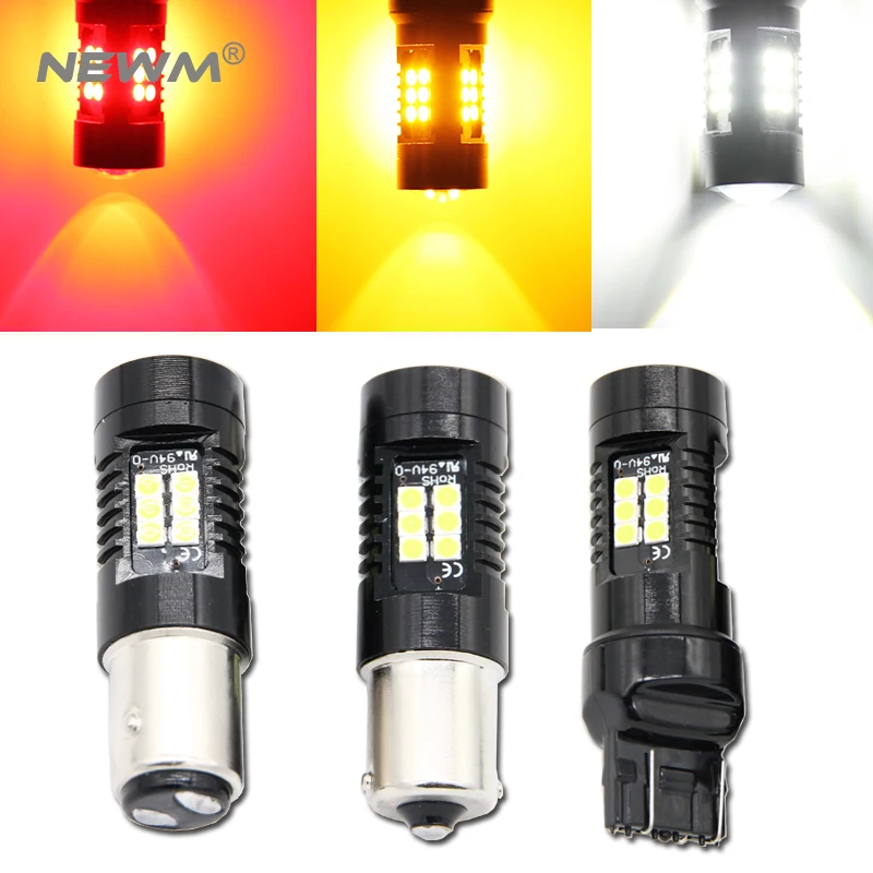 2x P21W 1156 ba15s car led light 1157 p21/5w bay15d light bulbs for