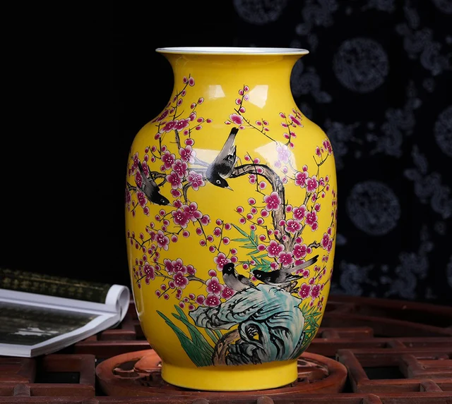 Jingdezhen Ceramic Plum Big Vase Colorful flower vase flower arrangement new Chinese living room home decoration vase 4