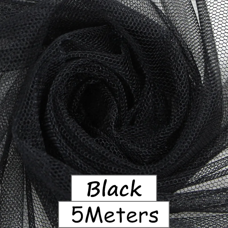 5 метров мягкая экранная Пряжа Ткань Москитная Сетка Пряжа Ткань одежды Пряжа юбка ткань плотная - Цвет: Черный
