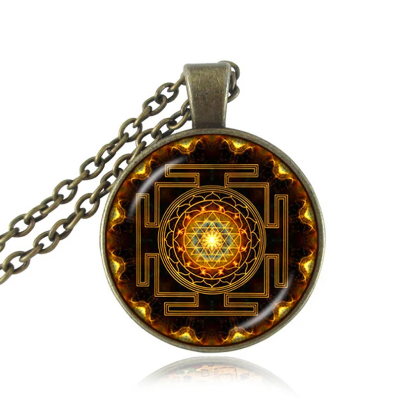 

Drop shipping Fashion Buddhist Sri Yantra Pendant Necklace Sacred Geometry Sri Yantra Jewelry, Jewelry wholesale