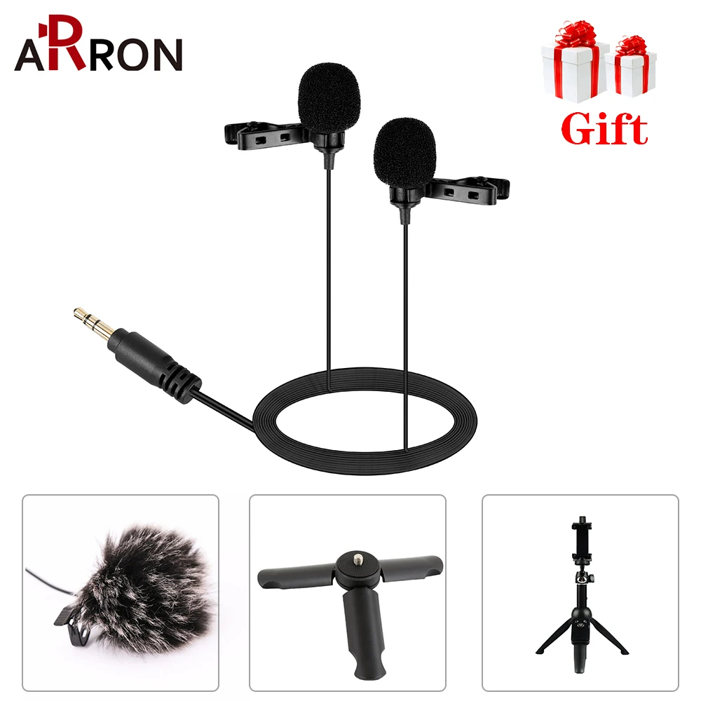

BOYA BY-LM300 Double Microphone Clip Microphone With Two SLR Interview Recording Microphone Interview BY-LM300 For Apple