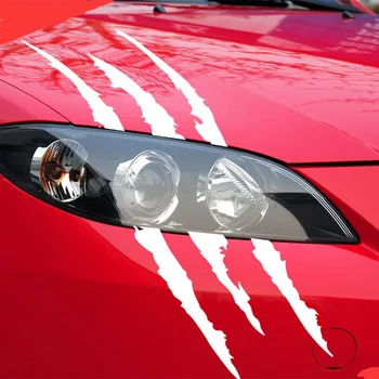 

40cmX12cm Funny Car Sticker Reflective Monster Scratch Stripe Claw Marks Car Auto Headlight Decoration Vinyl Decal Car Stickers
