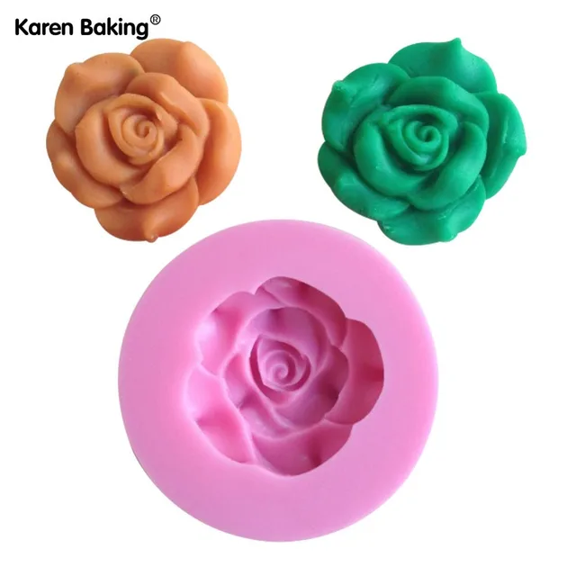 rose shape chocolate candy jello 3d silicone mold cartoon figre cake