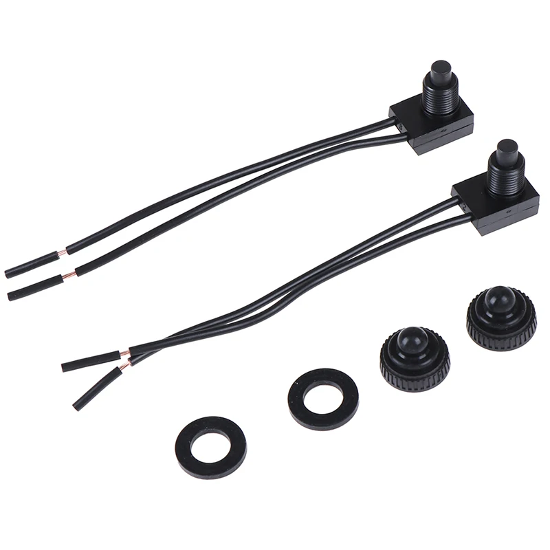 

2Pcs/lot 12V Waterproof Push Button On-Off Switch With 4" Lead Wire