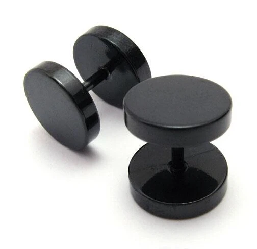 Promotion Clic Black Stud Earring 1cm Round Crew Earrings Men Clic Black Stud Earring 1cm Round Crew Earrings Men Male Boy Women S Barbell