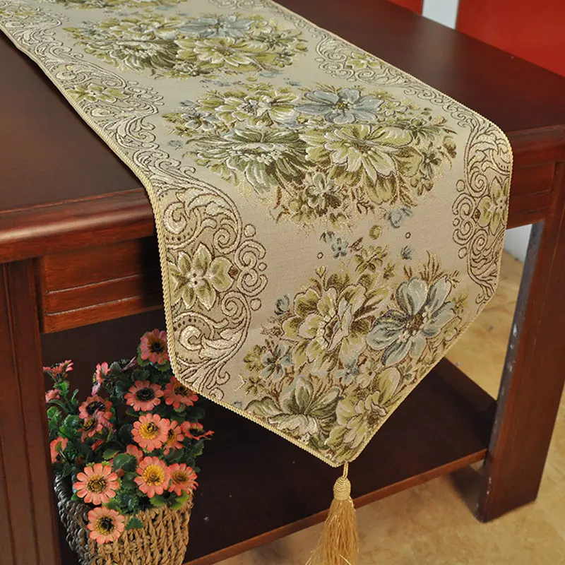 

gold elegant Coffee table runners for wedding Table Flag Western Fashion Atmospheric Mat European Luxury Tablecloth