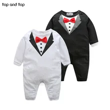 Новинка; одежда для малышей из чистого хлопка с галстуком-бабочкой; дизайнерский комбинезон для новорожденных; Комбинезон для маленьких мальчиков; комбинезоны для новорожденных