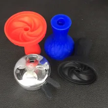 1 шт. черный цветок K силиконовая чаша для кальяна 1 шт. металлический дымный горшок металлическая чаша курительная трубка силиконовая головка угольный аксессуар