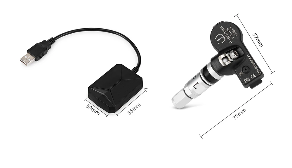  Zeepin TPMS Android sistema de alarma de monitoreo de presión de neumáticos de coche USB con 4 sens